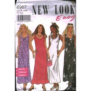 New Look 6967 Easy Sewing Pattern Misses Maxi Dress Size 10-12 cut Scoop Neck